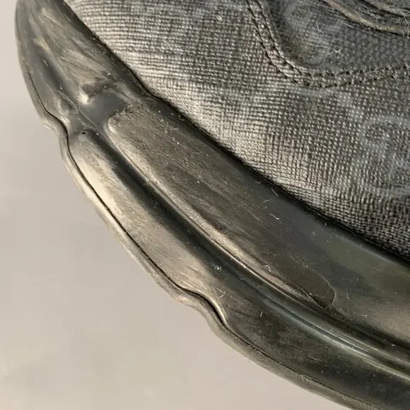 GUCCI Size 10.5 Guccissima Black Grey Monogram Sneakers